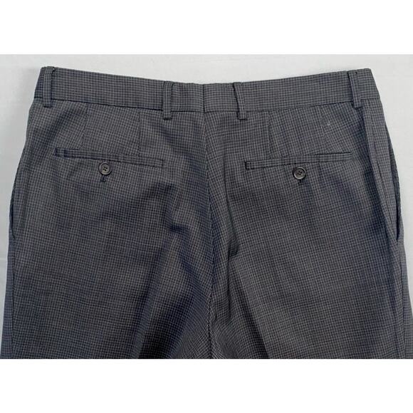Hugo Boss James Brown US Flat Front Wool Dress Pants, Slacks. Check, 34X34.5 EUC - Picture 12 of 12